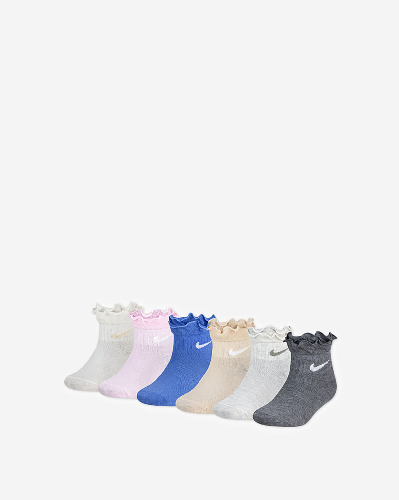 Nike Little Kids' 6PK Ruffle Ankle Socks (5-7) GN0925-782 Multi 1