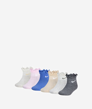 Little Kids' 6PK Ruffle Ankle Socks (5-7)