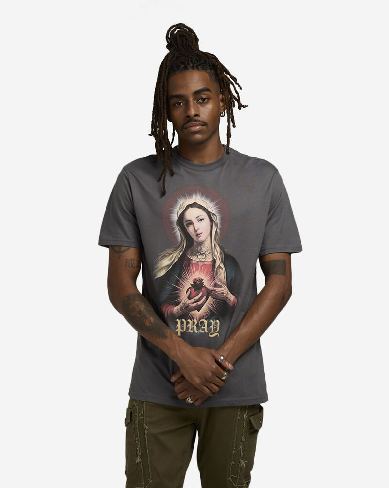 Graphic Tees Pray Mary Heart Tee MT3025-US-DK Grey 1