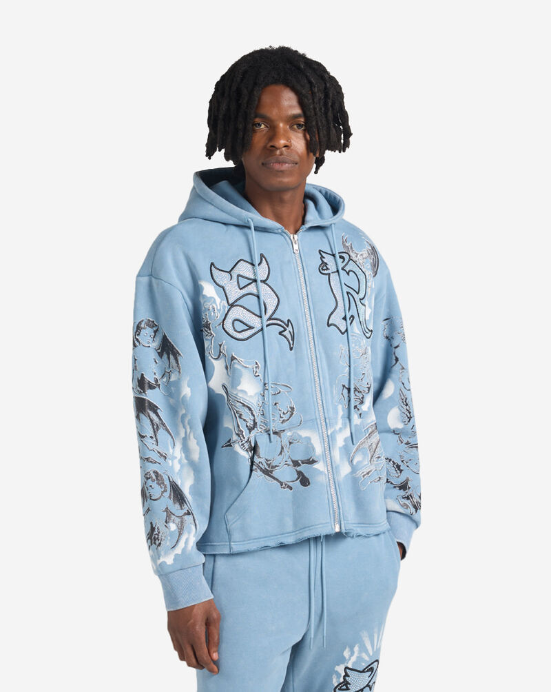 Smoke Rise Trouble In Peace Hoodie  FO26F541SN-BLU Blue 1
