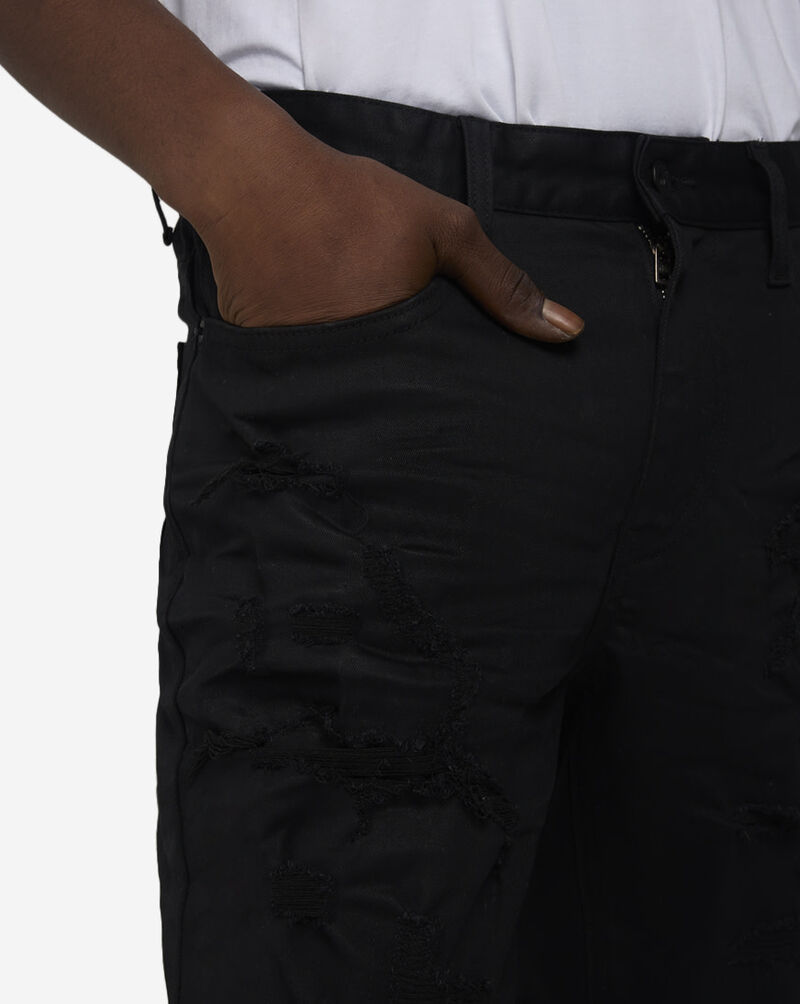 Smoke Rise Distressed Rip and Repair Denim Shorts JS21121SNZ-BLK Black 3