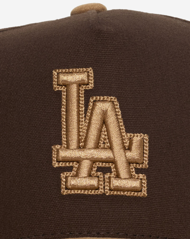Mitchell  Ness Los Angeles Dodgers Pro Pinch Lux Chain Snapback Hat HP18073-LADBRTN Brown 2