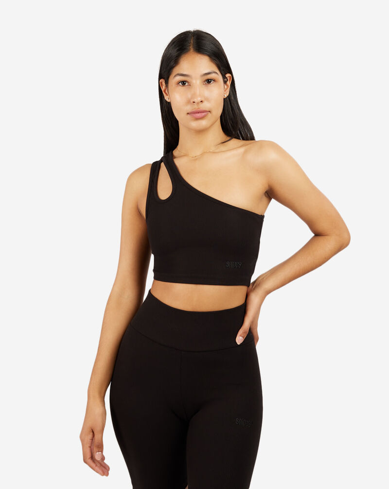 SNIPES Womens Snipes Ribbed Top SNQ223002W-BLK Black 1