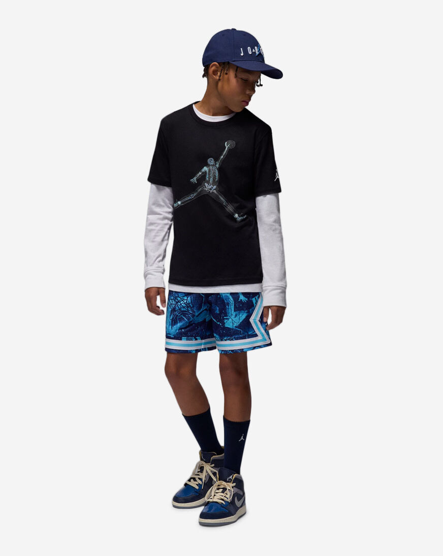 Shop Jordan Big Kids' Skeleton Jumpman T-Shirt 95F060-023 black