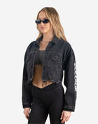 Trio Urban Ski Mask Rhinestone Denim Jacket W16-BLK Black 2