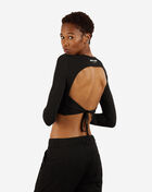 Long Sleeve Open Back Ribbed Crop Top