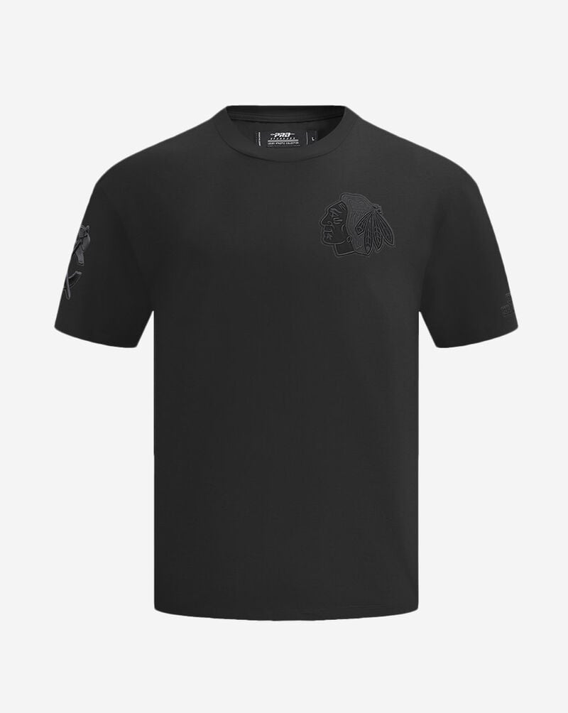 PRO STANDARD Chicago Blackhawks Neutral Drop Shoulder Tee HCB160988-BLK Black 1