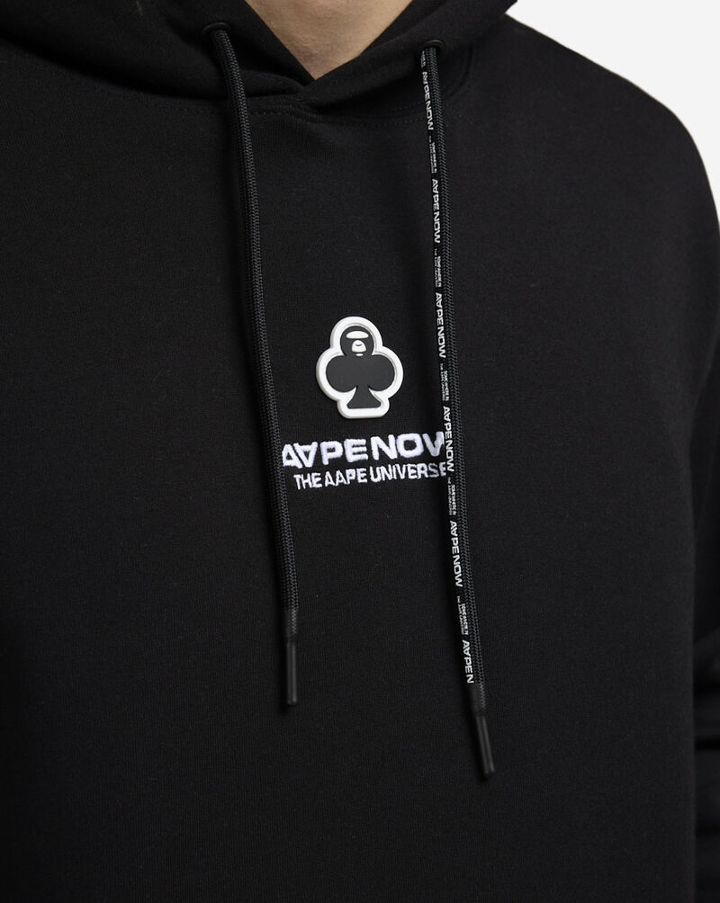 AAPE Terry Clover Face Badge Hoodie AAPSWMB323XXNBKX Black 3