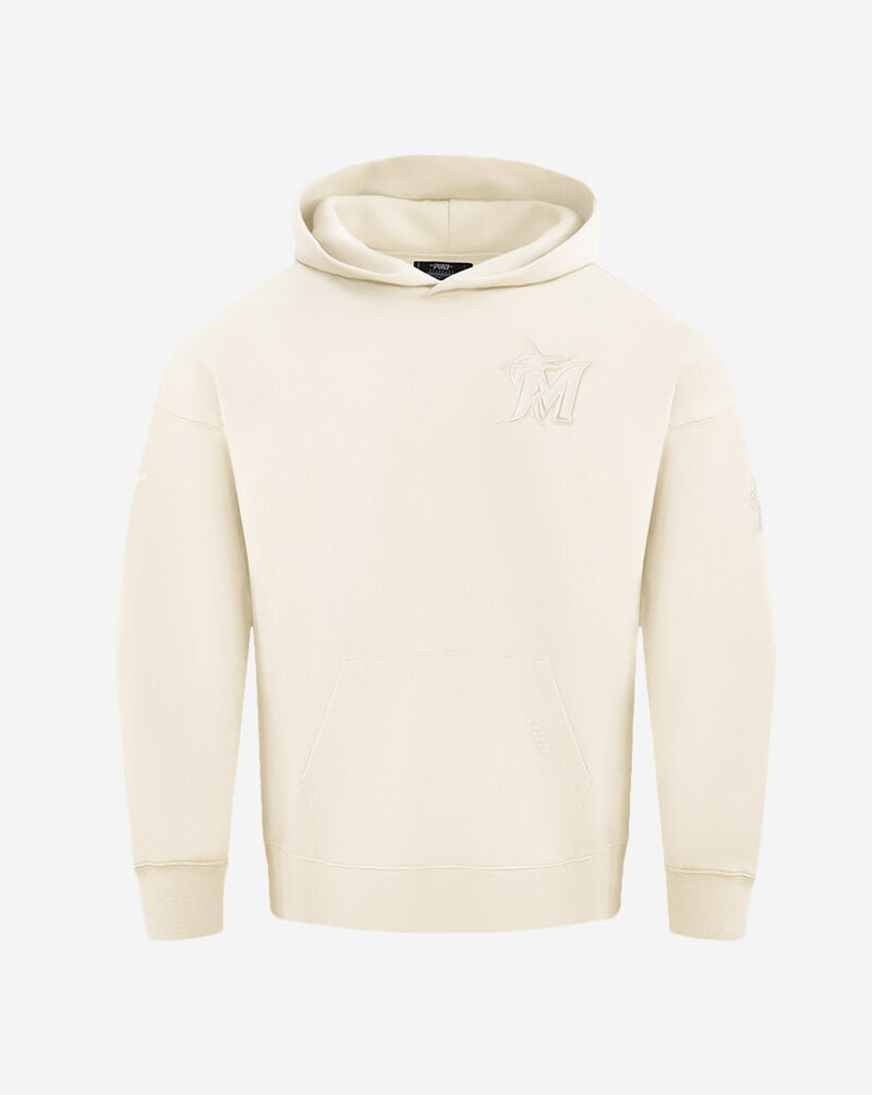 PRO STANDARD Miami Marlins Neutral Drop Shoulder Fleece Pullover Hoodie LMM537805-EGG cream 1