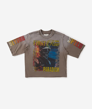 Kids' 3/4 Sleeve Fire Skull Terry Rhinestone Tee