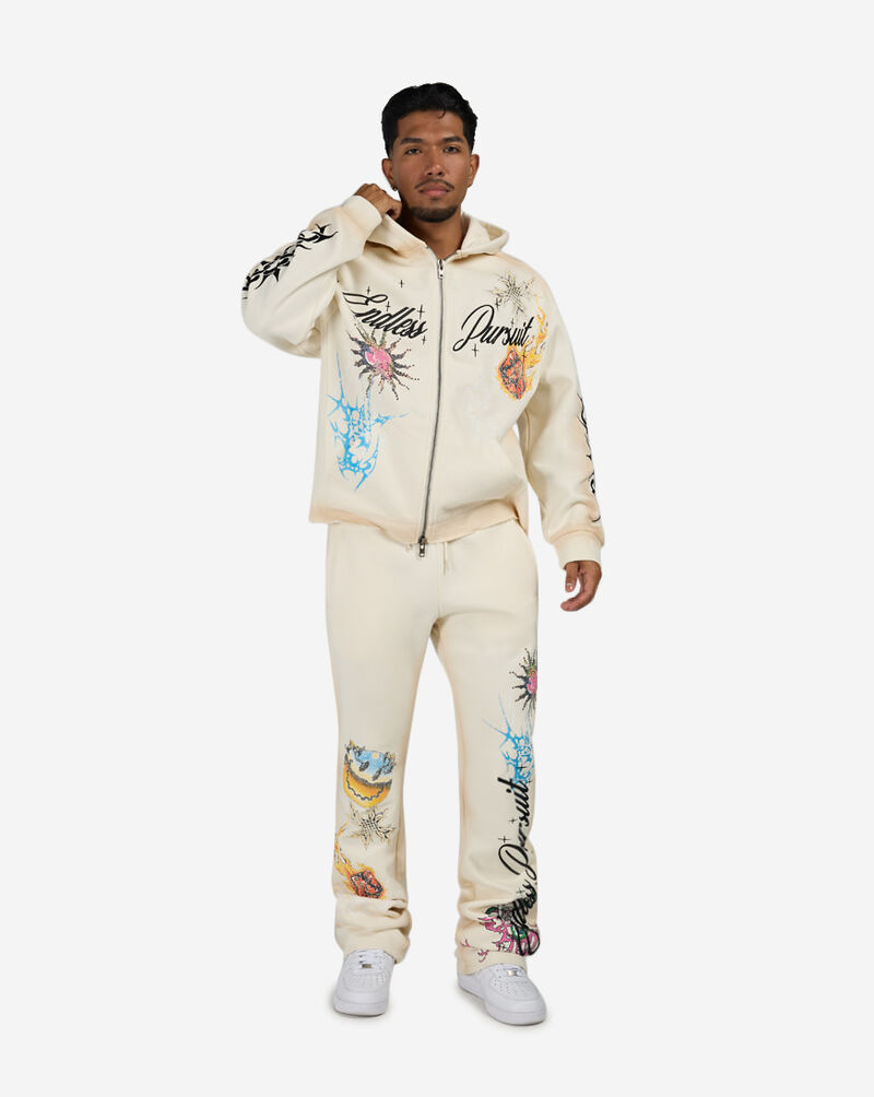 Smoke Rise Endless Pursuit Studded Hoodie FO26F542SN-DOV cream 4