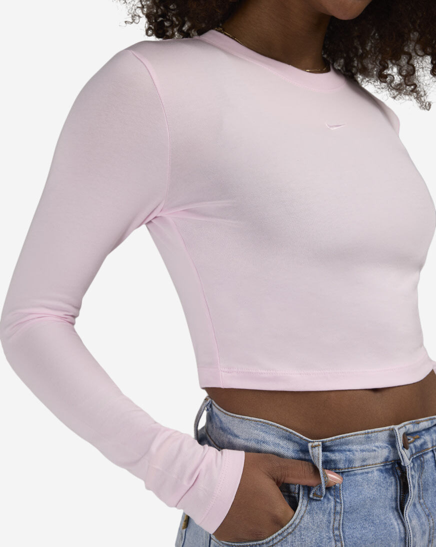 Shop Nike NSW Chill Knit Slim Long-Sleeve Cropped Top HF5322-663