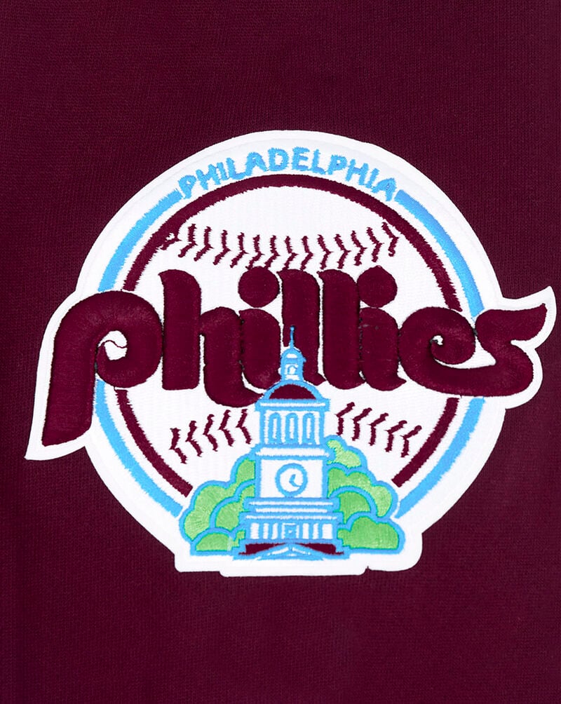 PRO STANDARD Philadelphia Phillies Retro Mashup Rib Crewneck  LPH533422-WNE Red 4