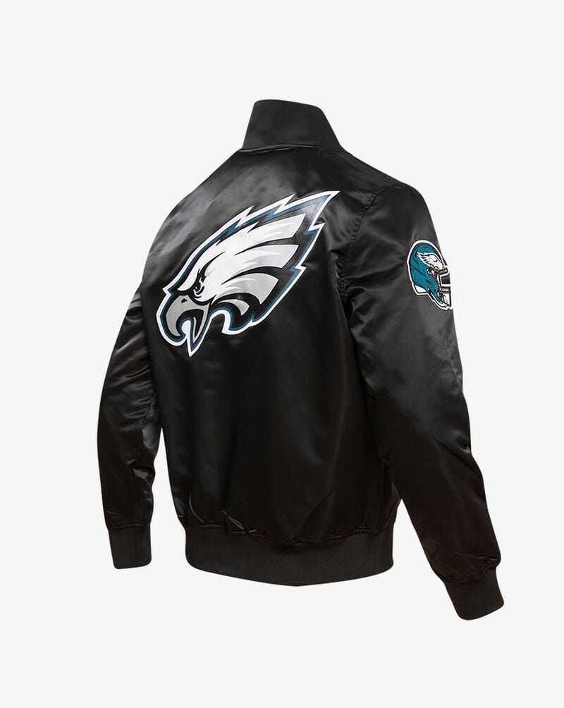 PRO STANDARD Philadelphia Eagles Big Logo No Fill Satin Jacket FPE6410204-BLK Black 4