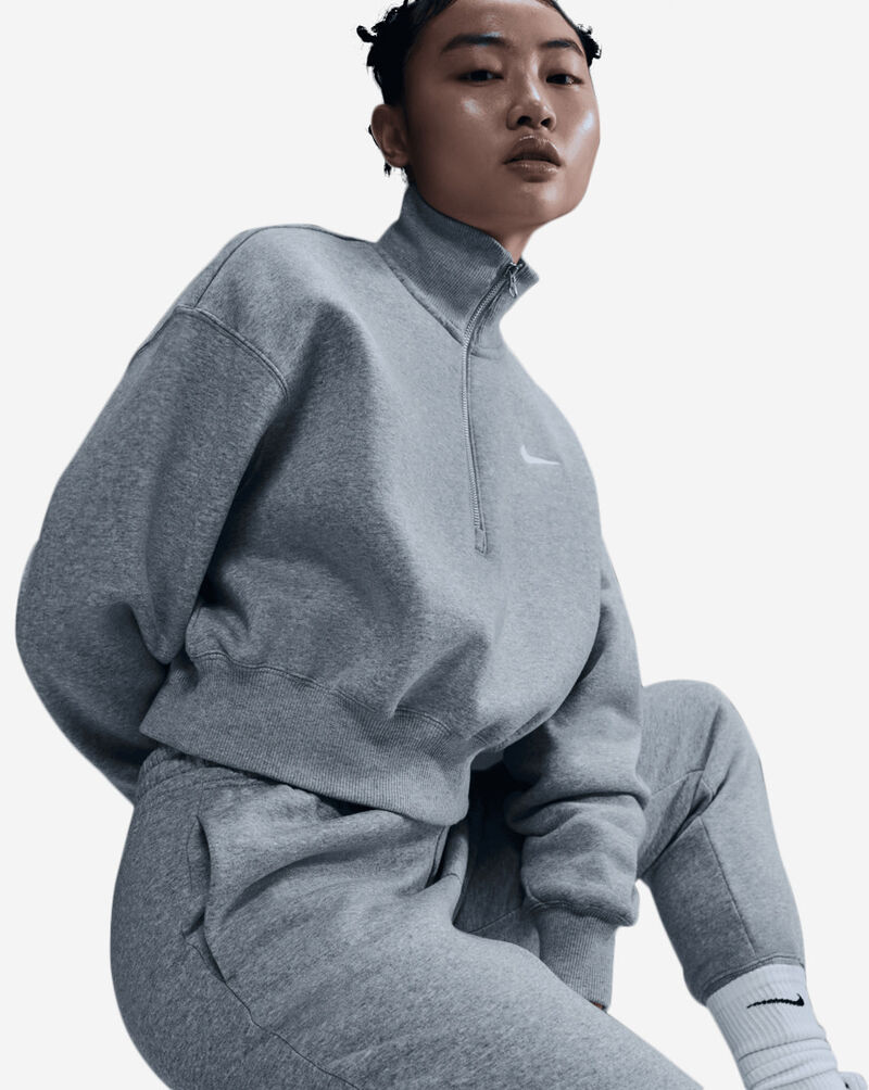 Nike NSW Fleece Cropped Quarter Zip DQ5767-063 Grey 4