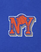 New York Knicks Mash Up Rib  Fleece Cropped Pullover Hoodie