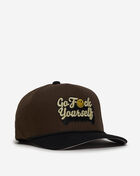 Field Grade Go F Yourself Twill Suede Trucker Hat 1005107 Brown 1