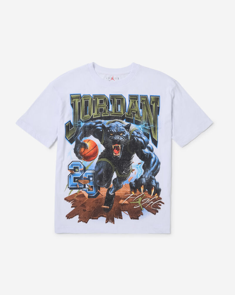 Jordan Big Kids' Panther Graphic Tee 95G394-WHITE White 1