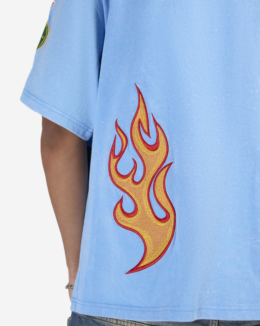 Shop Smoke Rise Multi Embroidery Patched Tee KT25659SNZ-BLU blue