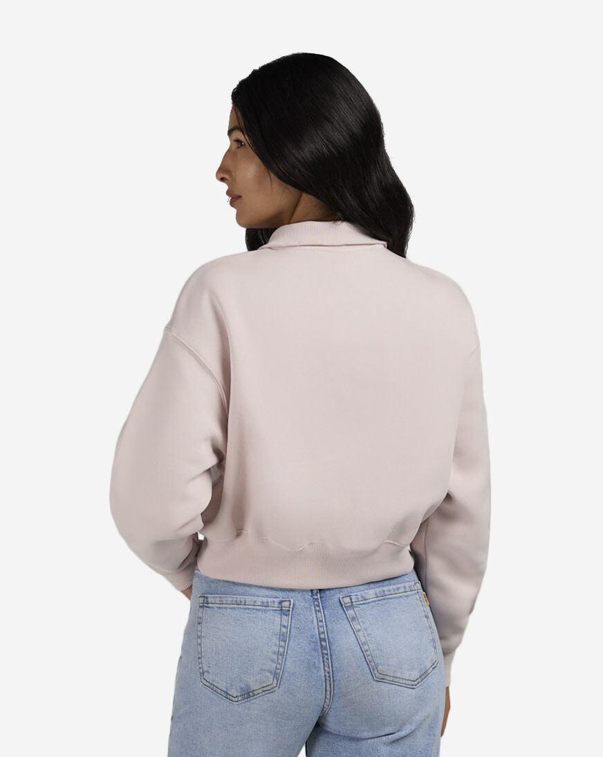 nike cropped fleece sweatshirt in pale coral