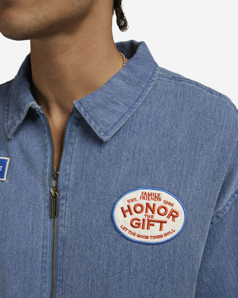 Honor The Gift Twill Full Zip Shirt HTG250231-BLU Blue 3