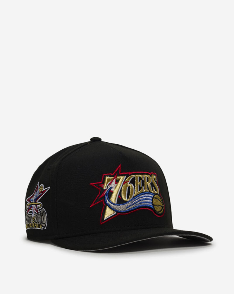 New Era 9Fifty Philadelphia 76ers A-Frame Snapback Hat 71104636 Black 1