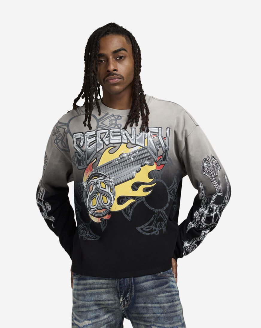 Shop Smoke Rise Serenity Long Sleeve Tee KT25662SN-BLK black