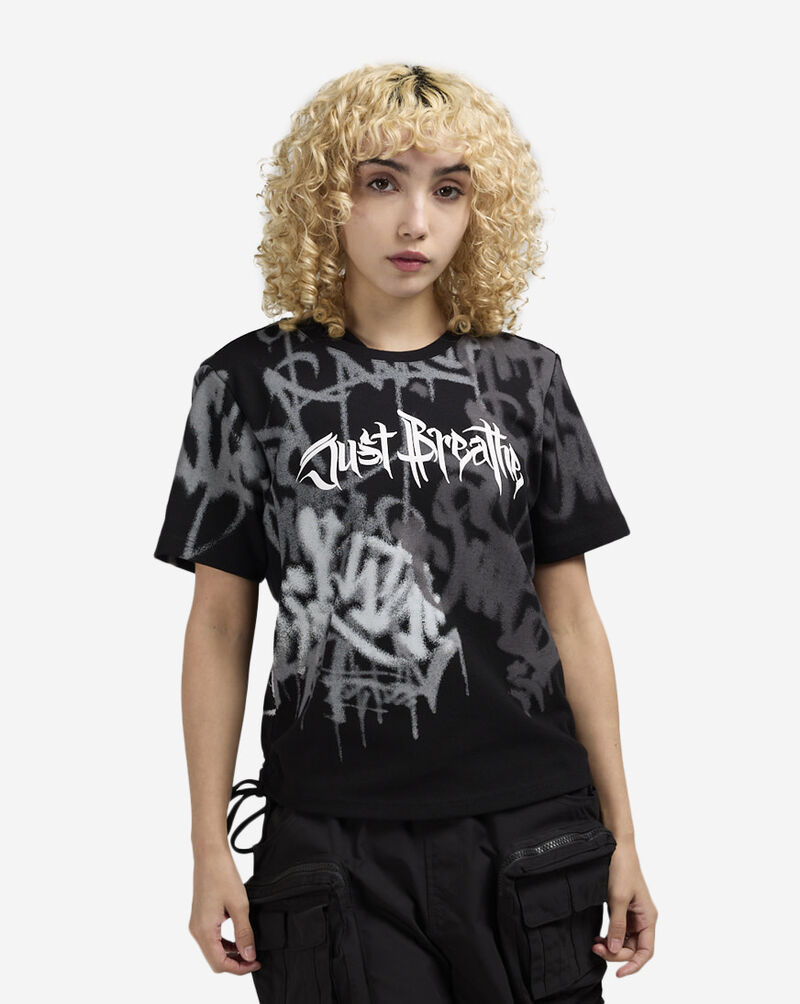 Smoke Rise Graffiti Tee AT24355SNZ-BLA Black 1