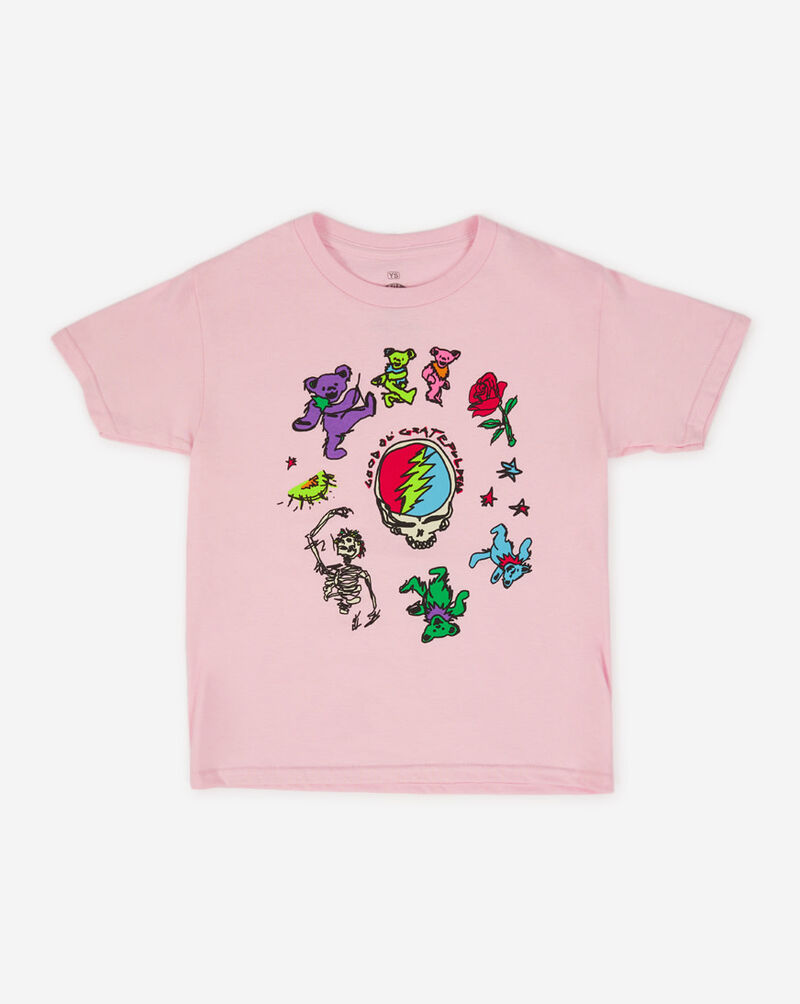 Graphic Tees Grade School Dancing Grateful Dead Tee GDYS3018-LTPNK Pink 1