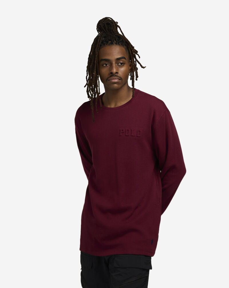 Polo Ralph Lauren Logo Waffle-Knit Sleep Shirt PWLE2F-ABBV Red 1