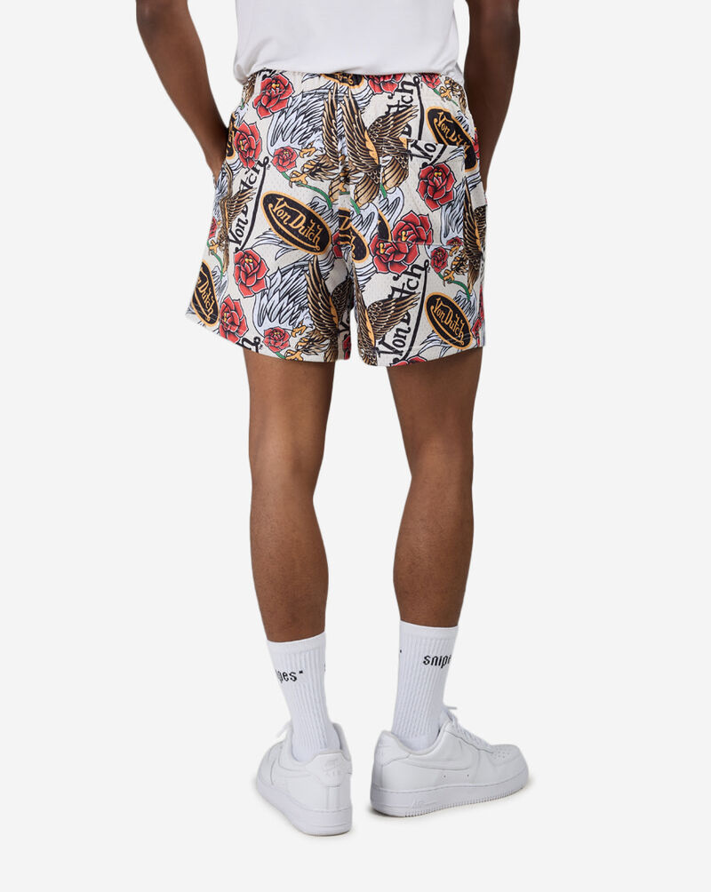 Von Dutch Allover Rose And Eagle Print Short VND3B0282SN-CRM White 2