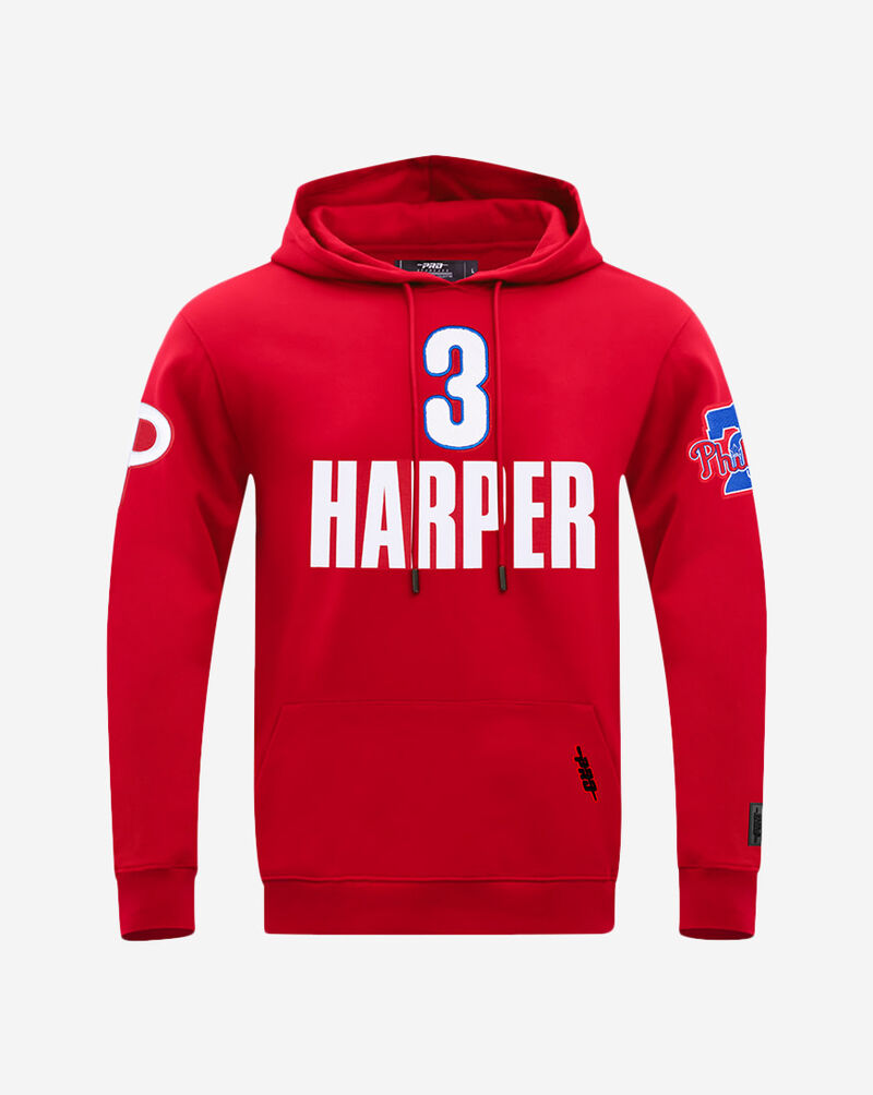 PRO STANDARD Philadelphia Phillies Bryce Harper #3 Classic Double Knit  Po Hoodie  LPH5315409-RED Red 1