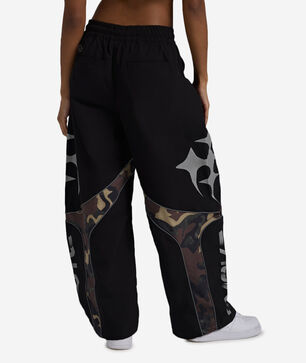 Reflective Cropped Nylon Camo Panel Pant
