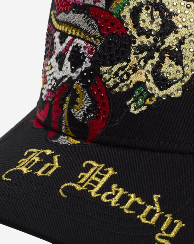 Ed Hardy Skulls Trucker Hat EHH0001-64RS Black 2