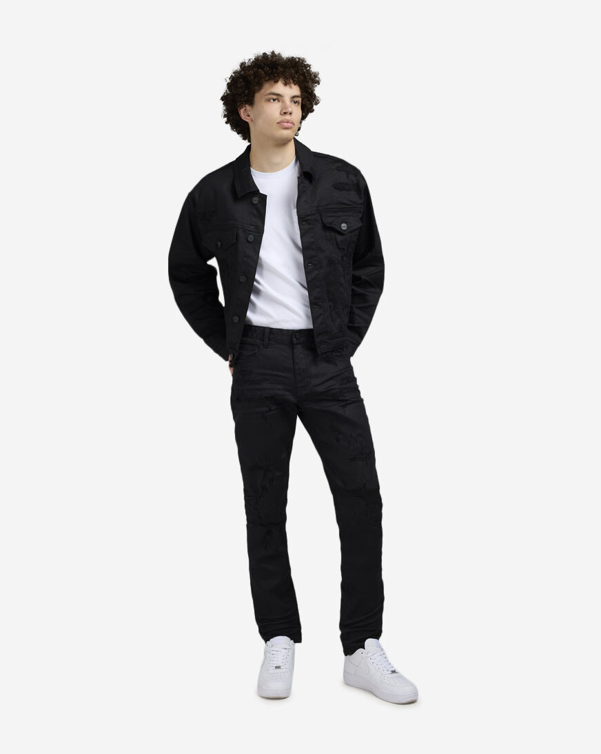 Shop Smoke Rise Coated Washed 5Pkt Slim Jeans JP23733SN-BLK black