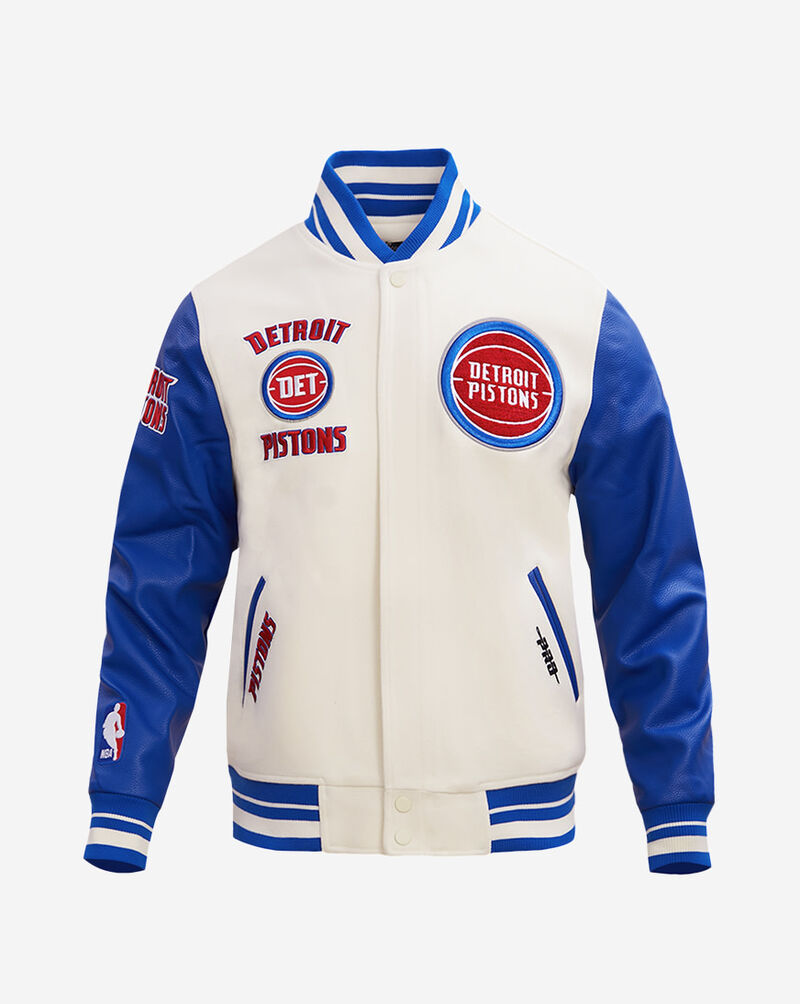 PRO STANDARD Detroit Pistons Retro Classic Rib Wool Varsity Jacket BDP656057-ERB cream 1