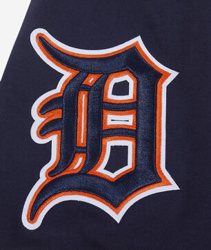 Detroit Tigers Classic Chenille Double Knit Short Sleeve Pull Over Hoodie 