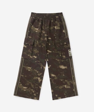 Kids' Elastic Waistband 3-Stripes Camo Cargo Pants
