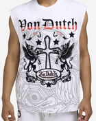 Von Dutch Printed Cross Muscle Tank 4VND9B7774-WHT White 3