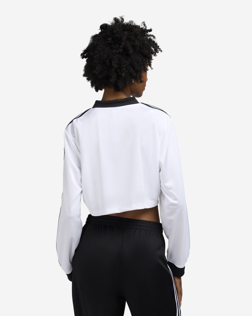 Shop adidas Adicolor Football Jacquard Crop Long-Sleeve Top
