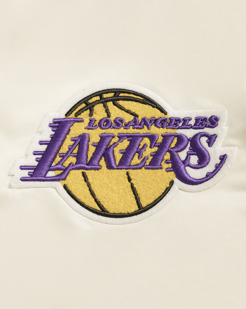 PRO STANDARD Los Angeles Lakers Retro Classic Rib Satin Jacket BLL656003-EPU cream 4
