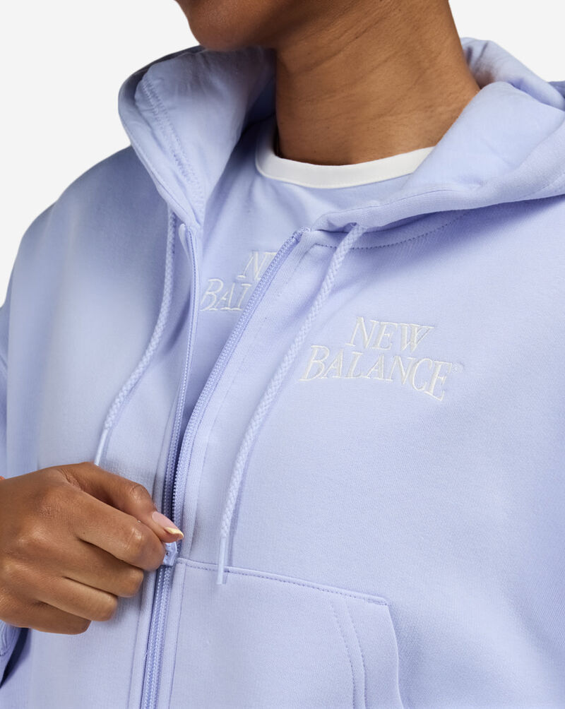 New Balance Trackside Fleece Full Zip Hoodie  WJ61W2EE-DYK Blue 3