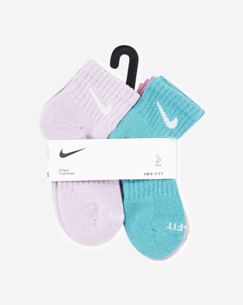 Nike Little Kids' Dri-FIT Performance Basics Quarter Socks (5-7) UN0018-G25 Multi 3