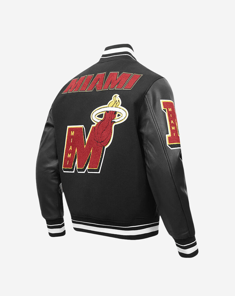 PRO STANDARD Miami Heat Mash Up Rib Wool Varsity Jacket BMH6515732-BLK Black 3