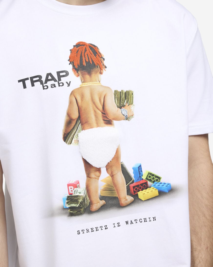 Shop STREETZ IS WATCHIN Trap Baby Tee SIW5017-WHT white