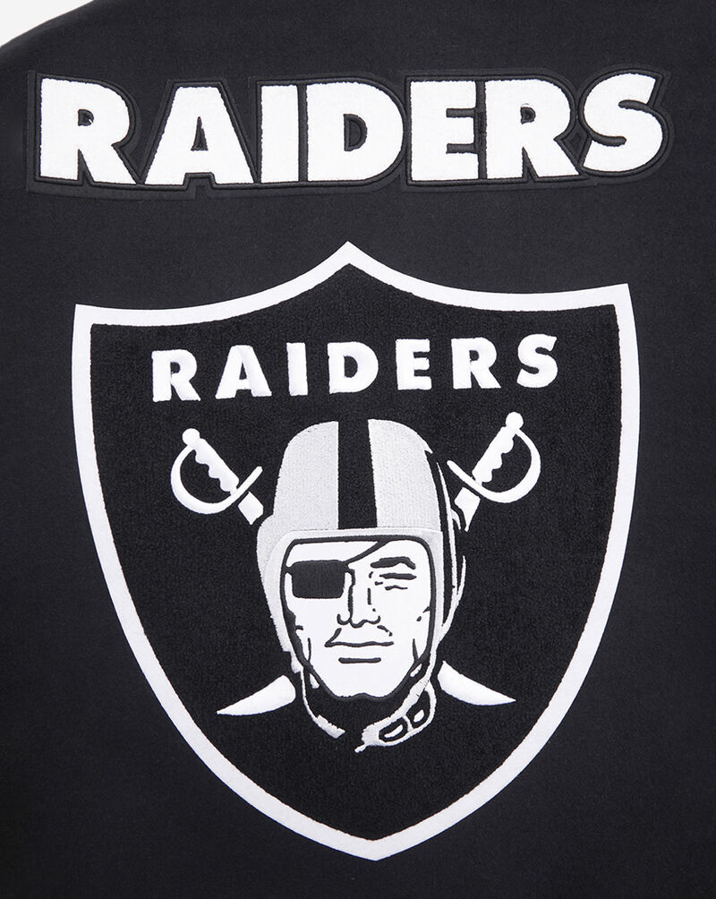 PRO STANDARD Las Vegas Raiders Mash Up Rib Wool Varsity Jacket FOR6410413-BGY Black 2