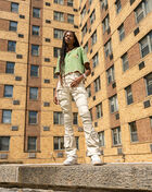 Cargo High-Rise Stacked Pants
