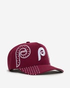 Mitchell  Ness Philadelphia Phillies Pro Pinch Triple Logo Snapback Hat HP19015-PPHMARO Red 1