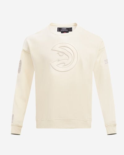 Atlanta Hawks Neutral Drop Shoulder Fleece Crewneck Atlanta Hawks Neutral Drop Shoulder Fleece Crewneck