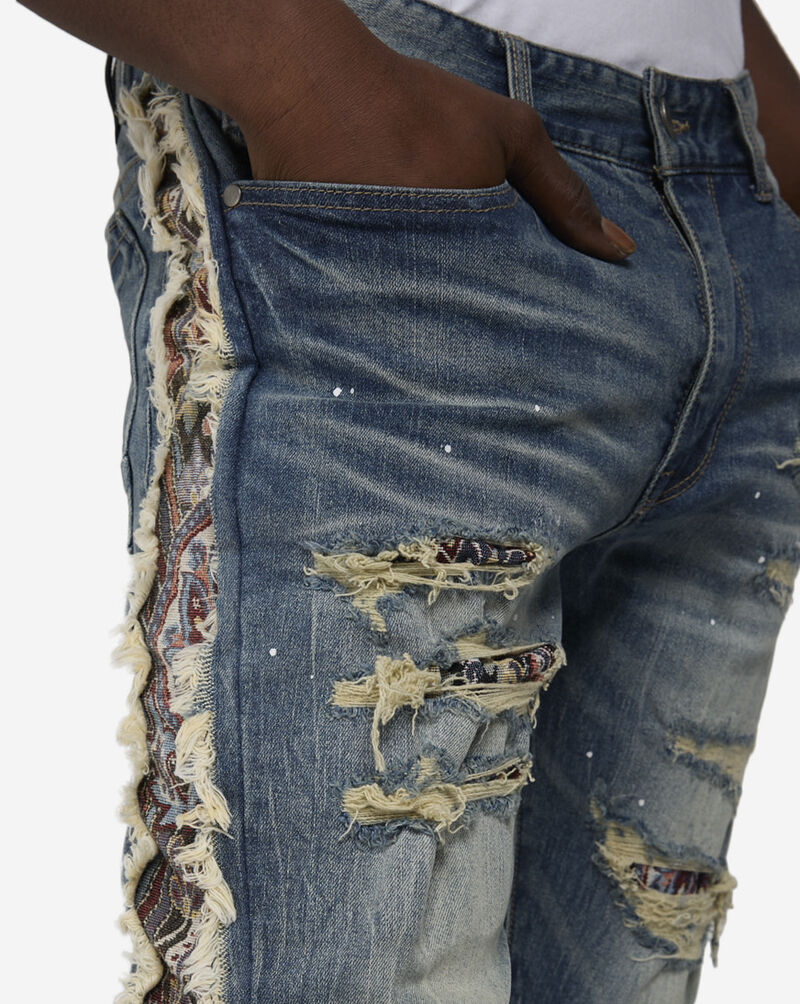 Smoke Rise Stacked Tapestry Jean JP24713SNZ-BLU Blue 3